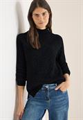 Turtleneck Chenille Pullover black