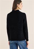 Turtleneck Chenille Pullover black
