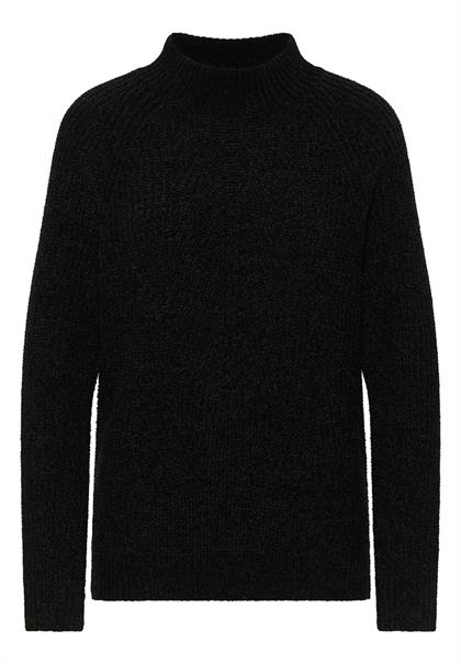 Turtleneck Chenille Pullover black