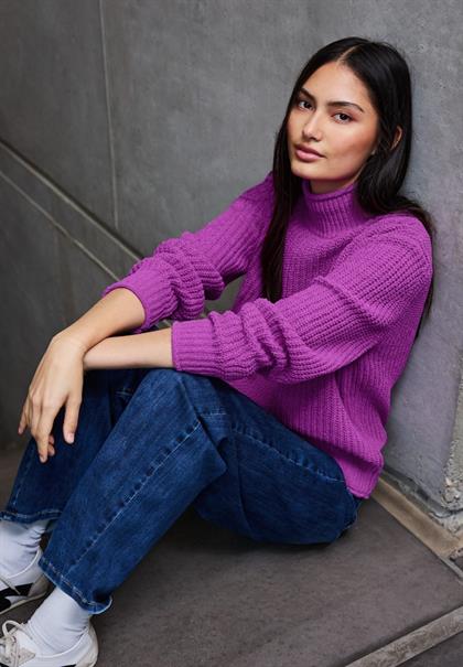 Turtleneck Pullover floral pink