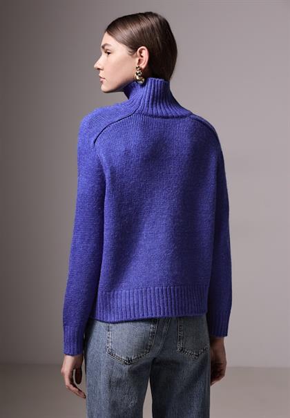 Turtleneck Pullover force blue mel.