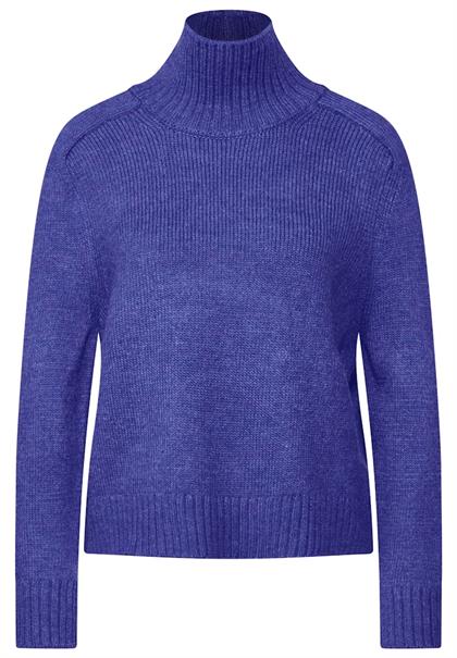 Turtleneck Pullover force blue mel.