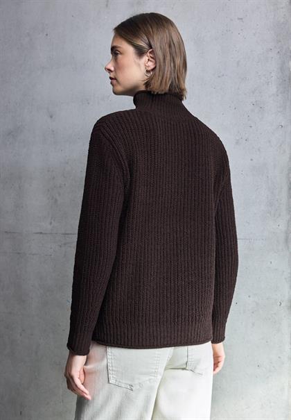 Turtleneck Pullover velvet wine