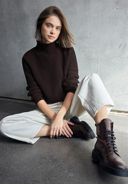 Turtleneck Pullover velvet wine