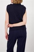 Tweed-Strickweste mit Pailletten night sky