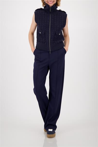 Tweed-Strickweste mit Pailletten night sky