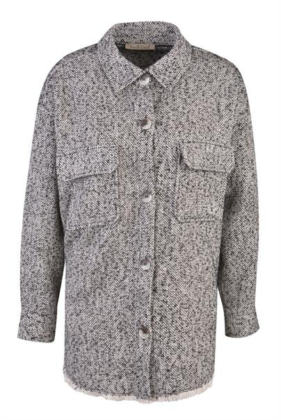 Tweed Worker Jacket cream white print