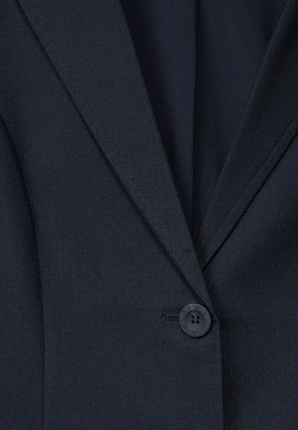 Twill Blazer in Unifarbe deep blue