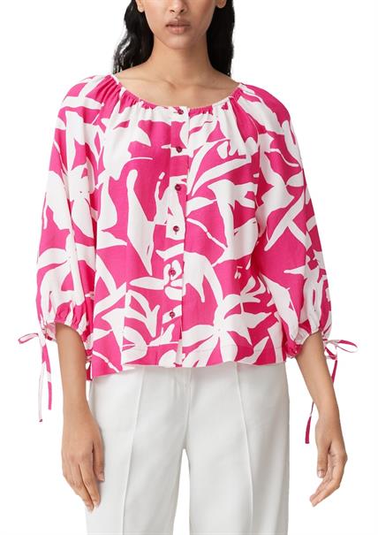 Twill-Bluse aus Viskosemi pink