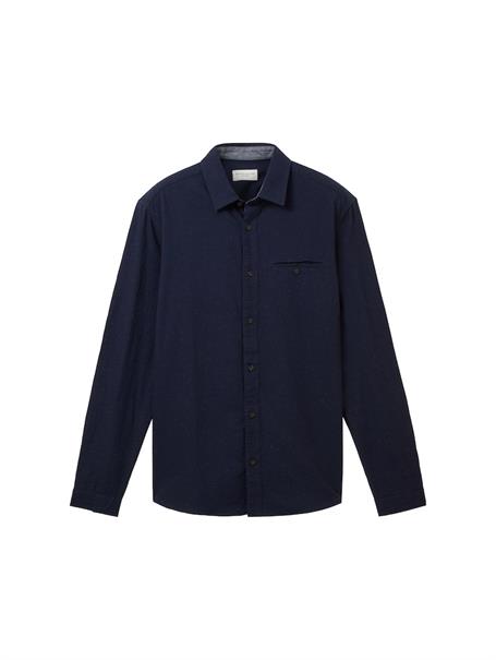 Twill-Hemd mit Struktur sky captain blue