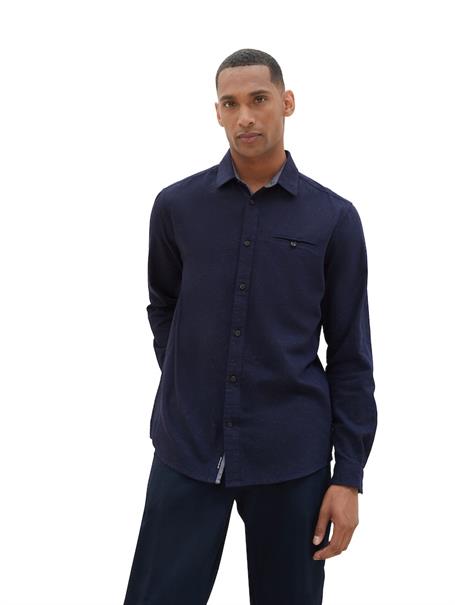 Twill-Hemd mit Struktur sky captain blue