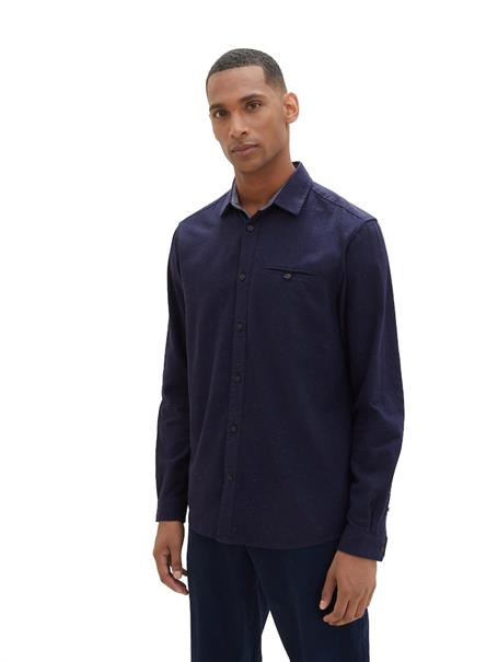 Twill-Hemd mit Struktur sky captain blue