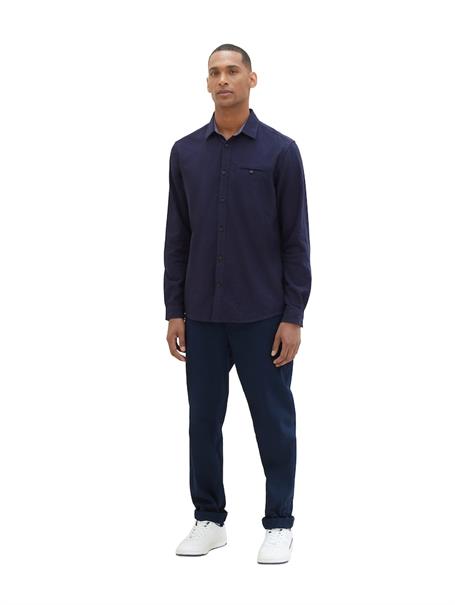 Twill-Hemd mit Struktur sky captain blue