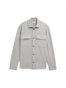 Twill Overshirt aus Baumwolle chalk grey