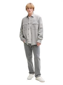 Twill Overshirt aus Baumwolle chalk grey