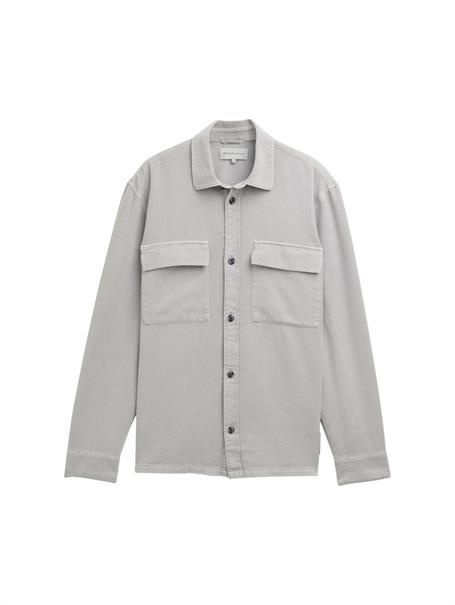 Twill Overshirt aus Baumwolle chalk grey
