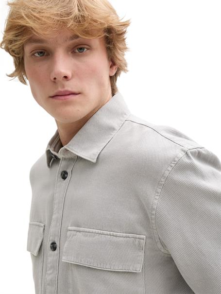 Twill Overshirt aus Baumwolle chalk grey