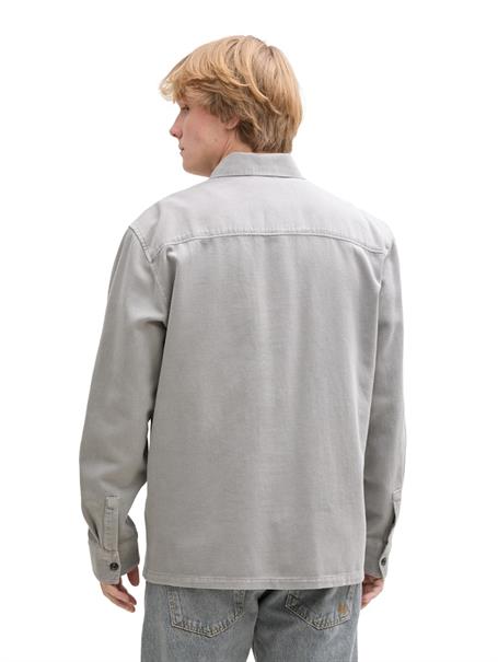 Twill Overshirt aus Baumwolle chalk grey
