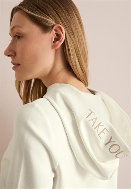 Twill Sweat Hoodie vanilla white