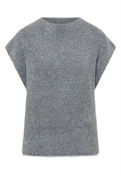 Two-Tone Federgarn Pullunder black