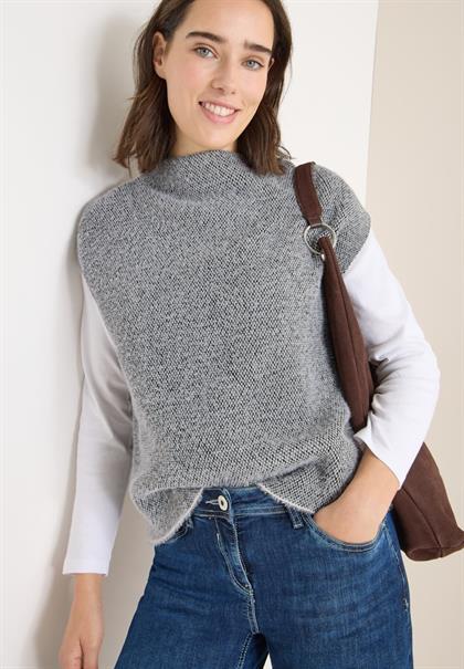 Two-Tone Federgarn Pullunder black