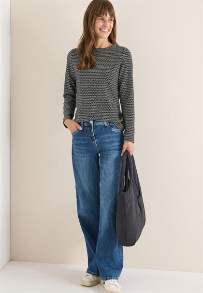 Two-Tone Strukturshirt black