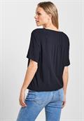 Unifarbene Basic Bluse deep blue