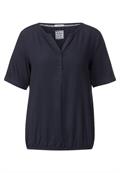 Unifarbene Basic Bluse deep blue