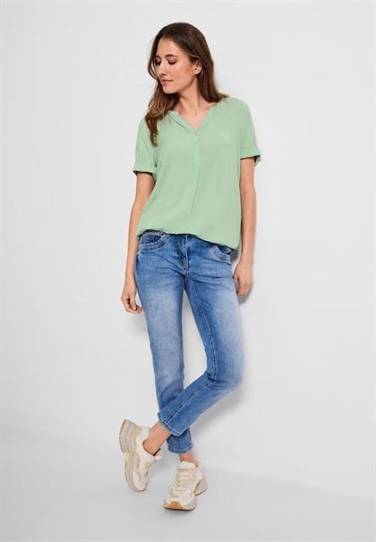 Unifarbene Basic Bluse fresh salvia green