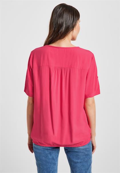 Unifarbene Basic Bluse strawberry red