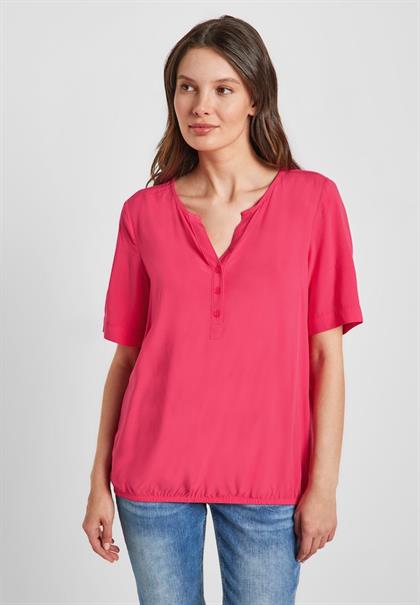 Unifarbene Basic Bluse strawberry red