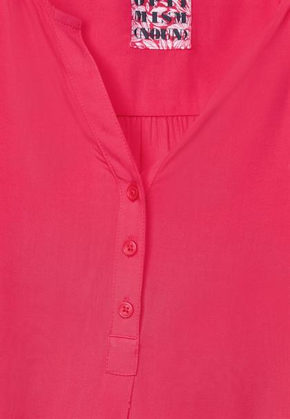 Unifarbene Basic Bluse strawberry red