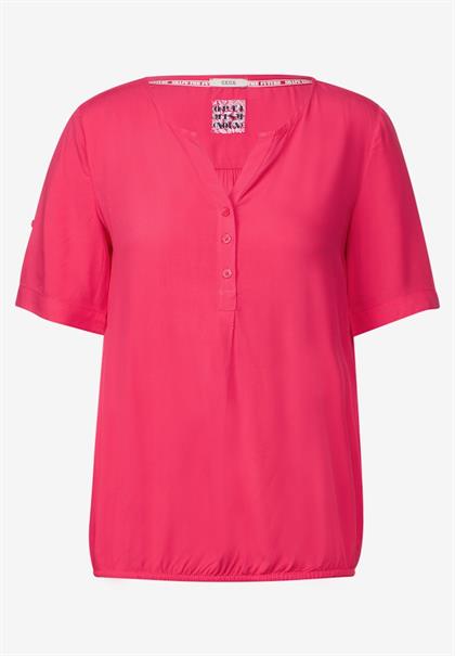 Unifarbene Basic Bluse strawberry red