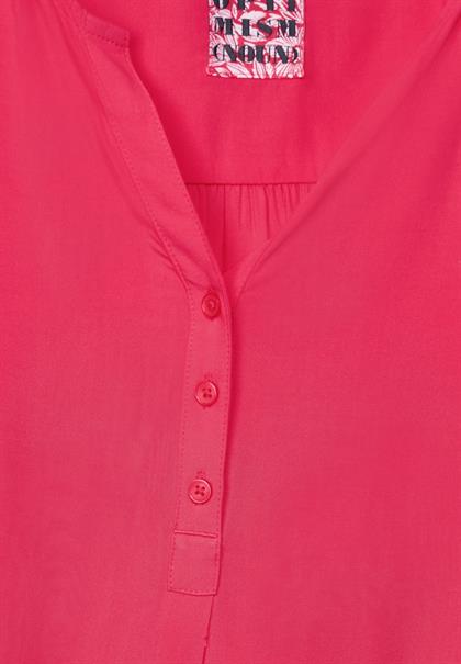 Unifarbene Basic Bluse strawberry red
