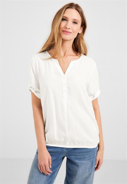 Unifarbene Basic Bluse vanilla white