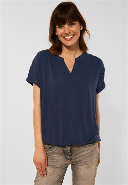 Unifarbene Bluse river blue