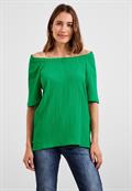 Unifarbene Struktur Bluse fresh green