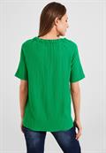 Unifarbene Struktur Bluse fresh green