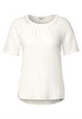 Unifarbene Struktur Bluse vanilla white