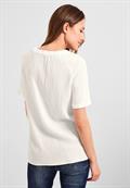 Unifarbene Struktur Bluse vanilla white