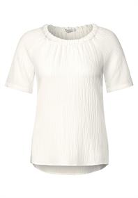 Unifarbene Struktur Bluse vanilla white