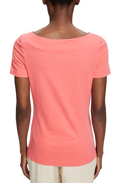 Unifarbenes Jersey-T-Shirt coral red