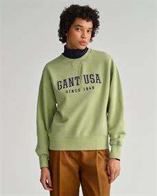 USA Graphic Rundhals-Sweatshirt eucalyptus green