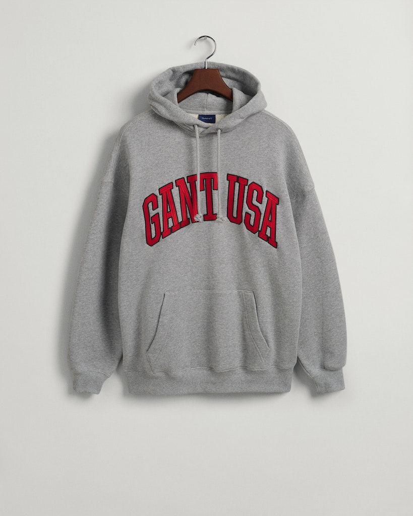 Gant Herren Pullover 2007030 Grey Melange - sweat hoodie