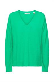 V-Ausschnitt-Pullover aus Wollmix light green