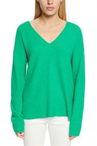 V-Ausschnitt-Pullover aus Wollmix light green