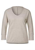 V-Ausschnitt Shirt spring sand melange