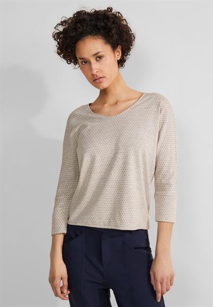 V-Ausschnitt Shirt spring sand melange