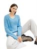 V-Ausschnitt Strickpullover clear light blue melange