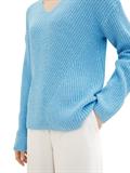 V-Ausschnitt Strickpullover clear light blue melange